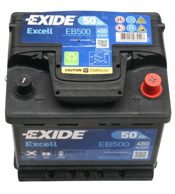 AKUMULATOR 50 AH EXIDE EXCEL P+