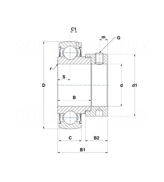 ŁOŻYSKO ES 208 G2 SNR 40*80*43,9/18