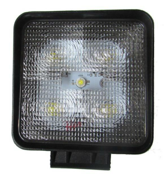 LAMPA ROB. KWADRATOWA LED 15W 5 LED 5x3W; 10-30V; 800Lm, 110x110x41
