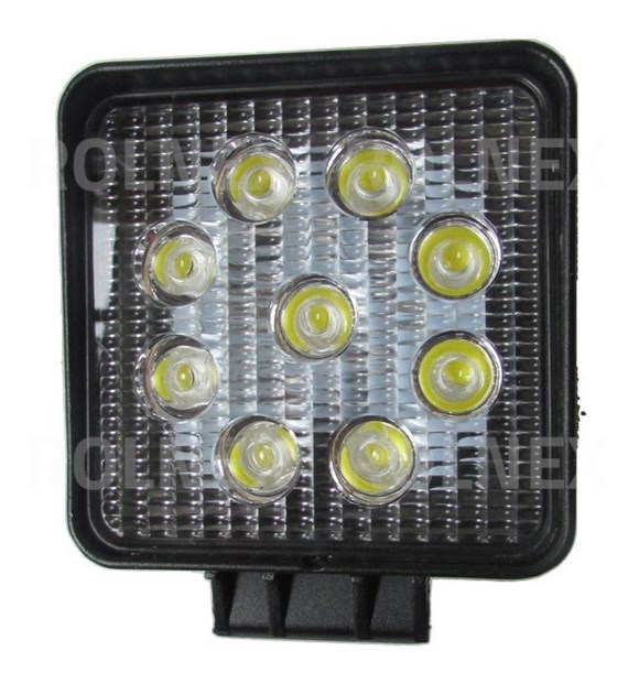 LAMPA ROB. KWADRATOWA LED 27W 9LED9x3W; 10-30V; 2200Lm; 110x110x70