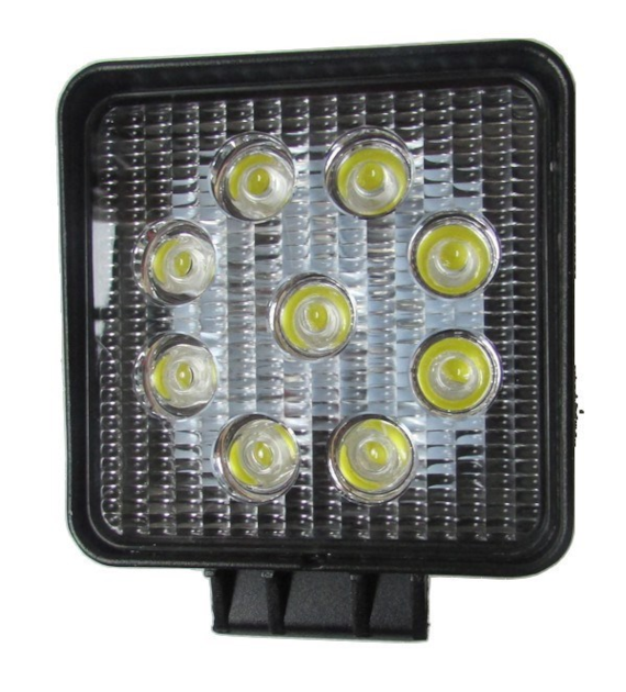 LAMPA ROB. KWADRATOWA LED 27W 9LED9x3W; 10-30V; 2200Lm; 110x110x70