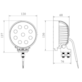 LAMPA ROB. OKRĄGŁA LED 27W 9 LED 9x3W; 10-30V; 2000Lm; śred: 120