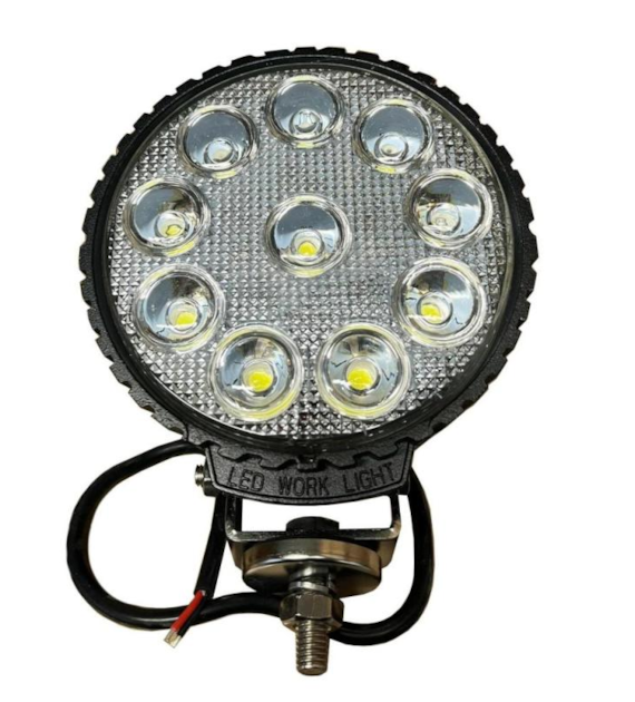 LAMPA ROB. OKRĄGŁA LED CREE 50W 10 LED 10x5W; 10-30V; 5000Ln; śred:141 KLOSZ-MOT