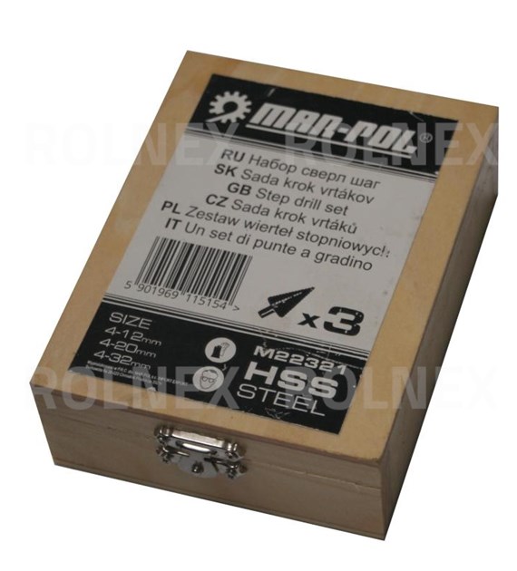 ZESTAW WIERTEŁ STOPNIOWYCH 3SZT MARPOL