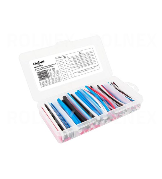 KOMPLET KOSZULEK TERMOKURCZLIWYCH 10cm5 KOLORÓW/6 ŚREDNIC/170 szt