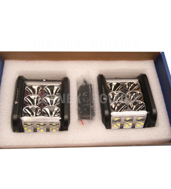 LAMPA ROBOCZA KWADRATOWA 27W 9 LED CREE Z DOŚWIETLANIEM ZAKRĘTÓW