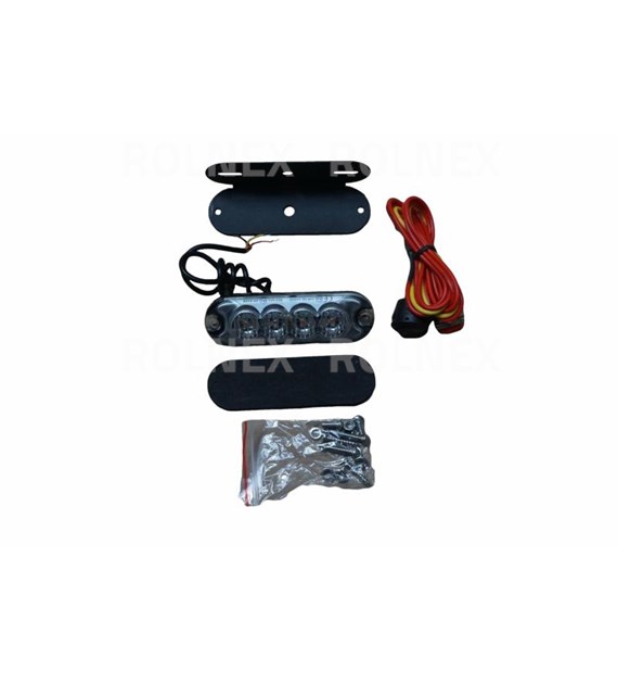 LAMPA STROBOSKOPOWA 4 LED OSTRZEGAWCZA 12-24V POMARAŃCZOWA