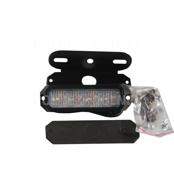 LAMPA STROBOSKOPOWA 4 LED OSTRZEGAWCZA 12-24V POMARAŃCZOWA