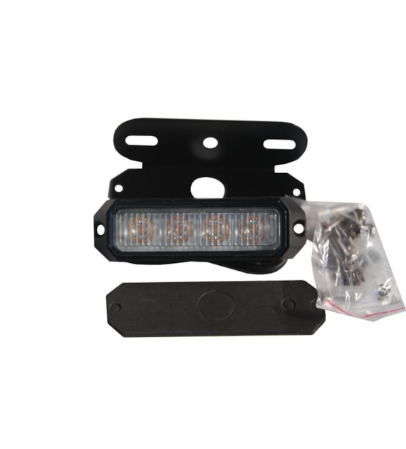 LAMPA STROBOSKOPOWA 4 LED OSTRZEGAWCZA 12-24V POMARAŃCZOWA