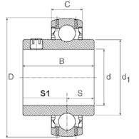 ŁOŻYSKO UC 208 G2 SNR 40*80*49,2/21