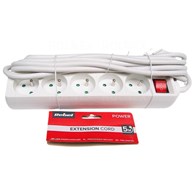 PRZEDŁUŻACZ SIECIOWY 5G 5m Z PRZEŁĄCZNIKIEM/1,5mm