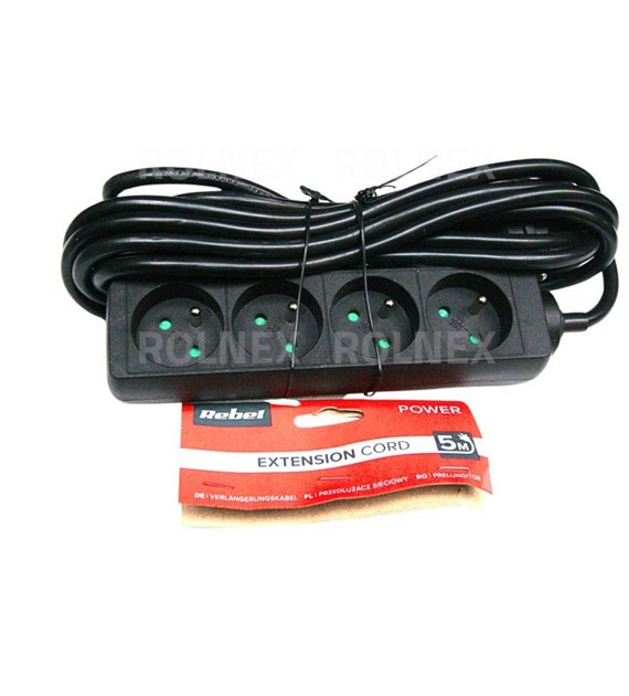 PRZEDŁUŻACZ SIECIOWY 4G 5m BEZ PRZEŁĄCZNIKA/1,5mm