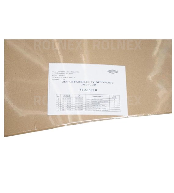 KOMPLET USZCZELEK TYLNEGO MOSTU C385 SZARY MORPAK