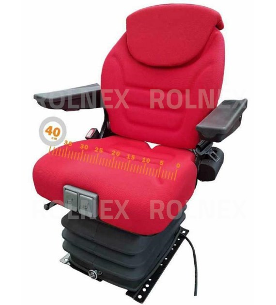 SIEDZENIE DWUCZĘŚCIOWE LUX materiałowe PNEUMATYCZNE 12V